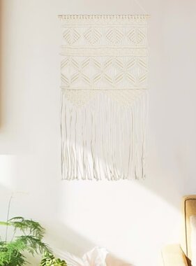 vidaXL Wandhanger macramé 40x80 cm katoen