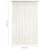 vidaXL Gordijn macramé 140x240 cm katoen