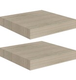 vidaXL Wandschappen zwevend 2 st 23x23,5x3,8 cm MDF eikenkleurig