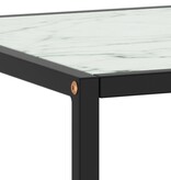 vidaXL Salontafel met wit marmerglas 90x90x50 cm zwart