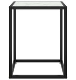 vidaXL Salontafel met wit marmerglas 40x40x50 cm zwart
