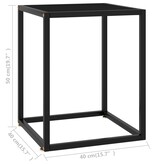 vidaXL Salontafel met zwart glas 40x40x50 cm zwart