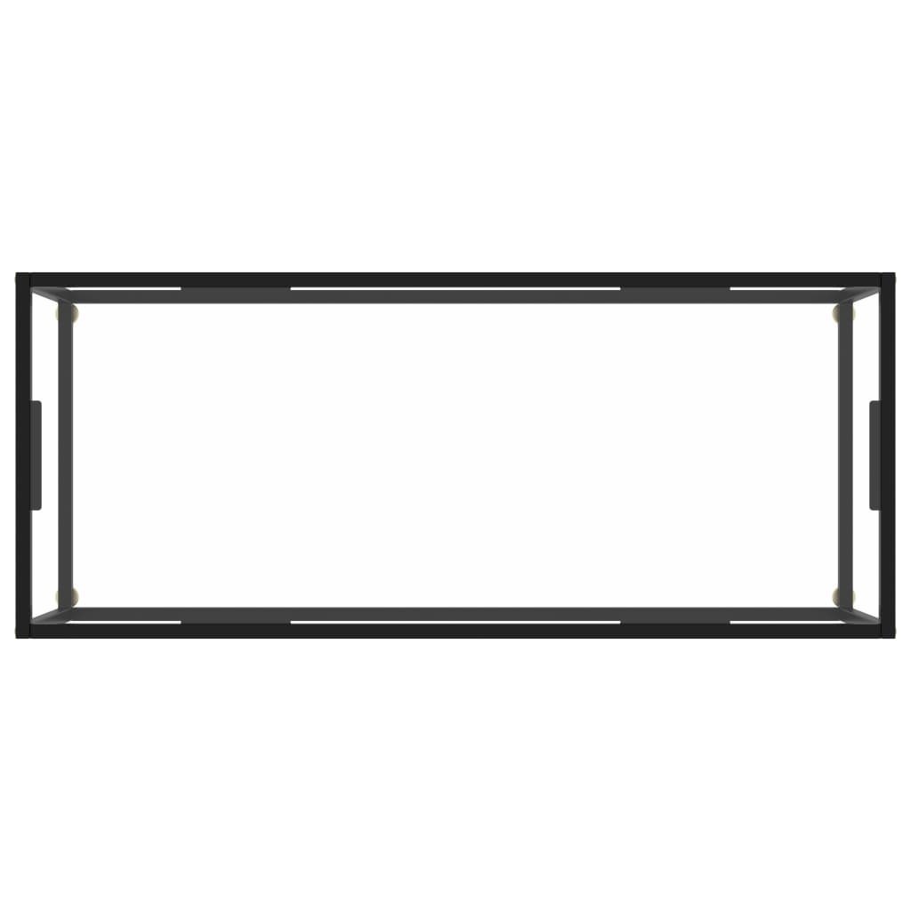 vidaXL Salontafel met gehard glas 120x50x35 cm zwart