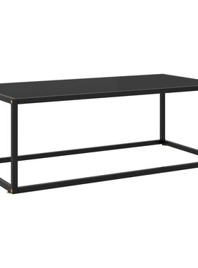 vidaXL Salontafel met zwart glas 100x50x35 cm zwart