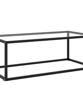 vidaXL Salontafel met gehard glas 100x50x35 cm zwart