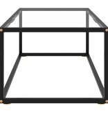 vidaXL Salontafel met gehard glas 100x50x35 cm zwart