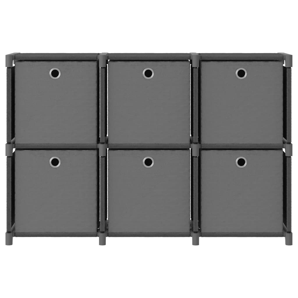 vidaXL Kast met 6 vakken met boxen 103x30x72,5 cm stof grijs