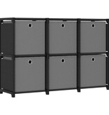 vidaXL Kast met 6 vakken met boxen 103x30x72,5 cm stof zwart