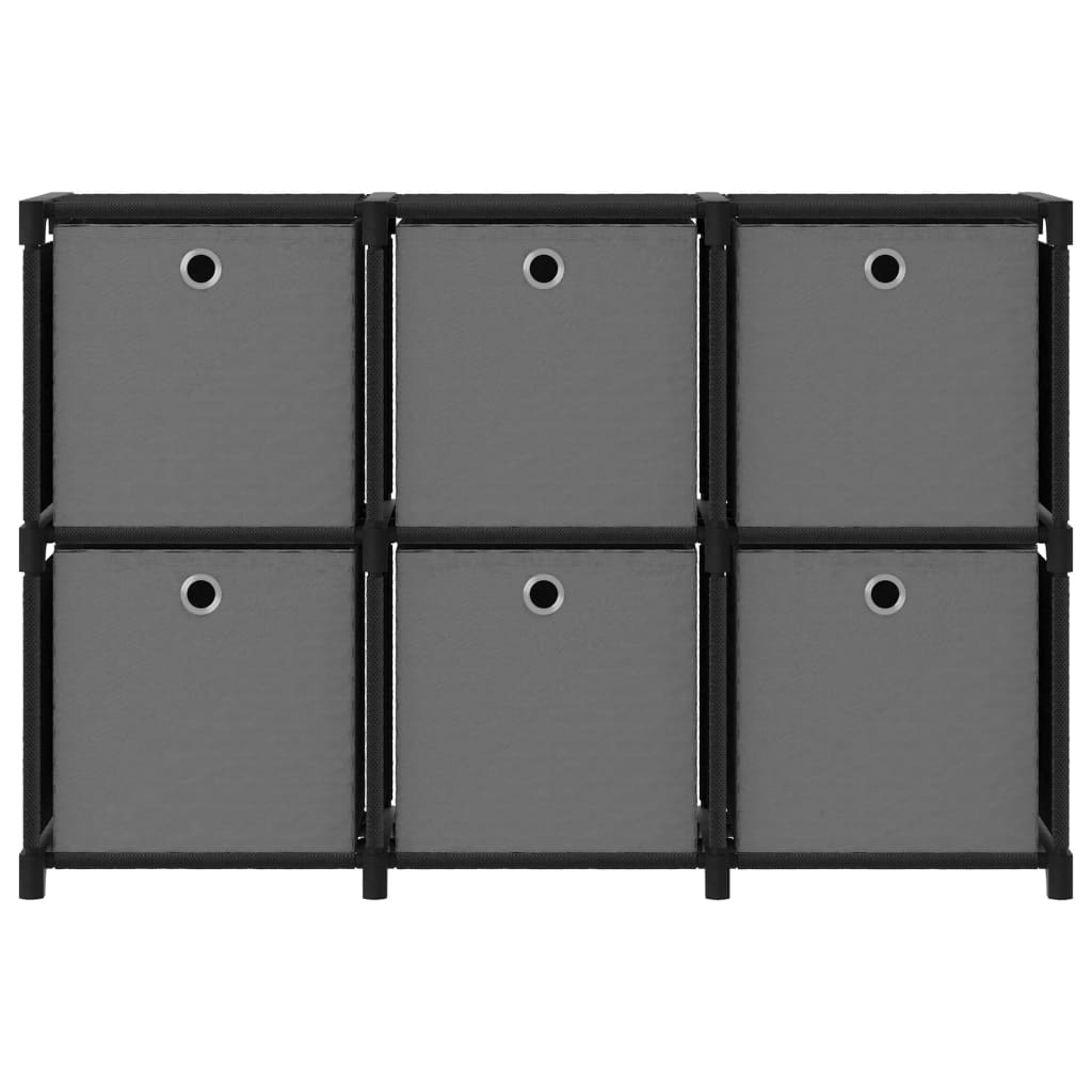 vidaXL Kast met 6 vakken met boxen 103x30x72,5 cm stof zwart