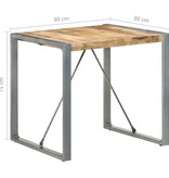 vidaXL Eettafel 80x80x75 cm ruw mangohout