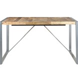 vidaXL Eettafel 140x140x75 cm ruw mangohout