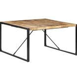 vidaXL Eettafel 140x140x75 cm ruw mangohout