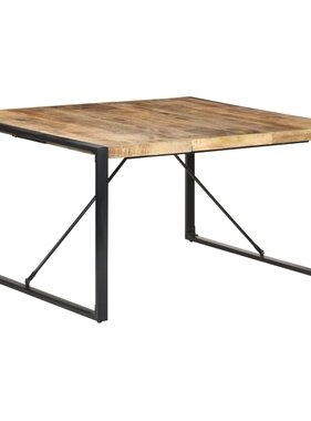 vidaXL Eettafel 140x140x75 cm ruw mangohout