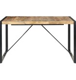 vidaXL Eettafel 140x140x75 cm ruw mangohout