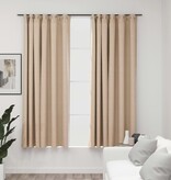 vidaXL Gordijnen linnen-look verduisterend haken 2 st 140x175 cm beige