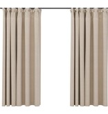 vidaXL Gordijnen linnen-look verduisterend haken 2 st 140x175 cm beige