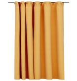 vidaXL Gordijn linnen-look verduisterend met haken 290x245 cm geel