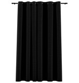 vidaXL Gordijn linnen-look verduisterend met ogen 290x245 cm zwart