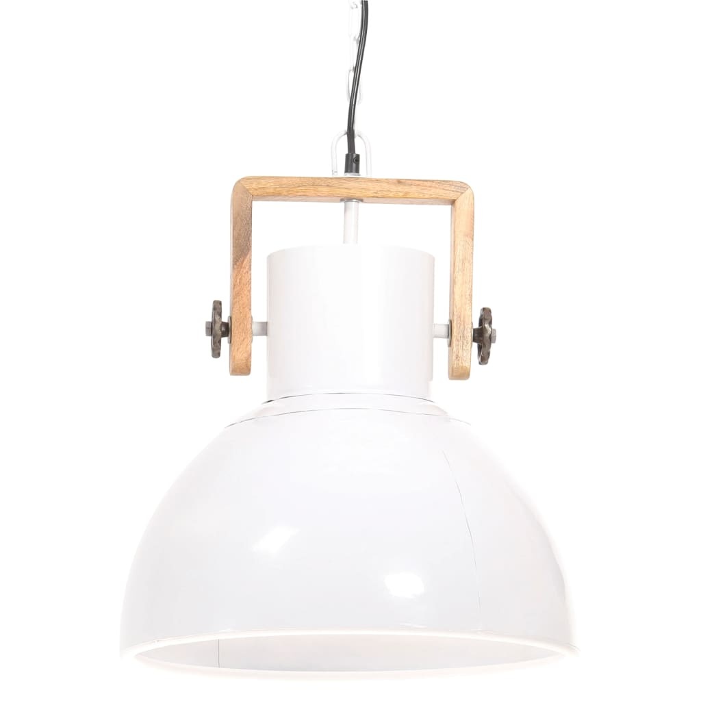 vidaXL Hanglamp industrieel rond 25 W E27 40 cm wit