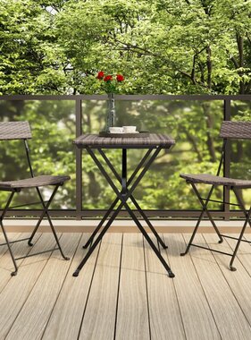 vidaXL Bistrostoelen 2 st inklapbaar poly rattan en staal grijs