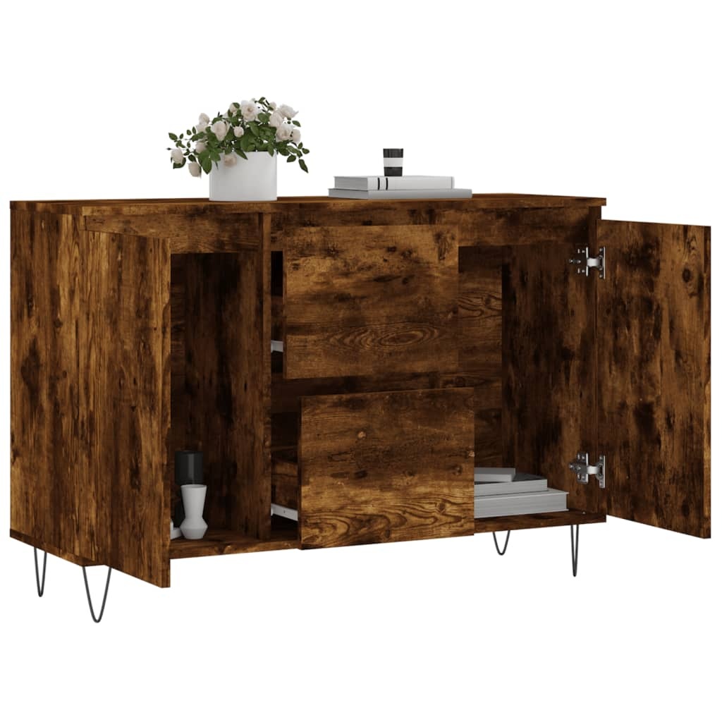 VidaXL Dressoir 104x35x70 cm bewerkt hout gerookt eikenkleurig