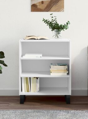 VidaXL Dressoir 57x35x70 cm bewerkt hout hoogglans wit