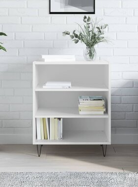 VidaXL Dressoir 57x35x70 cm bewerkt hout hoogglans wit
