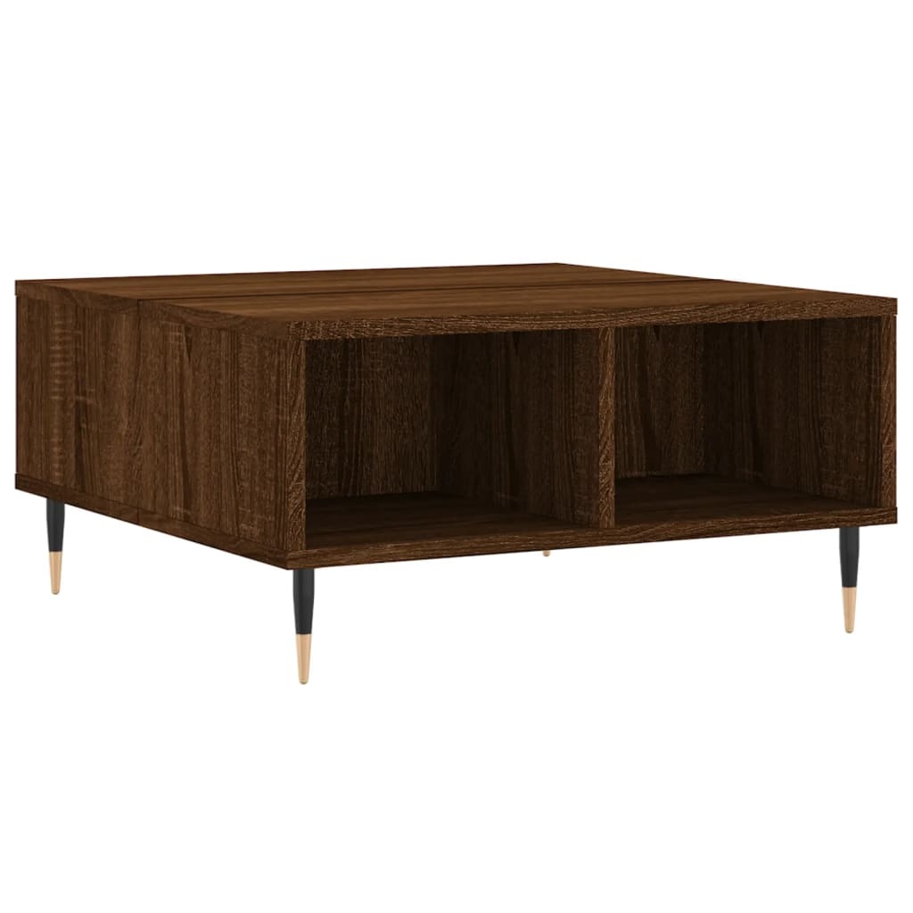 VidaXL Salontafel 60x60x30 cm bewerkt hout bruineiken