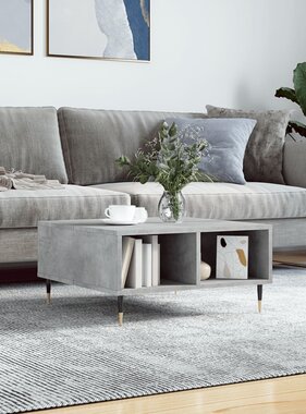 VidaXL Salontafel 60x60x30 cm bewerkt hout betongrijs