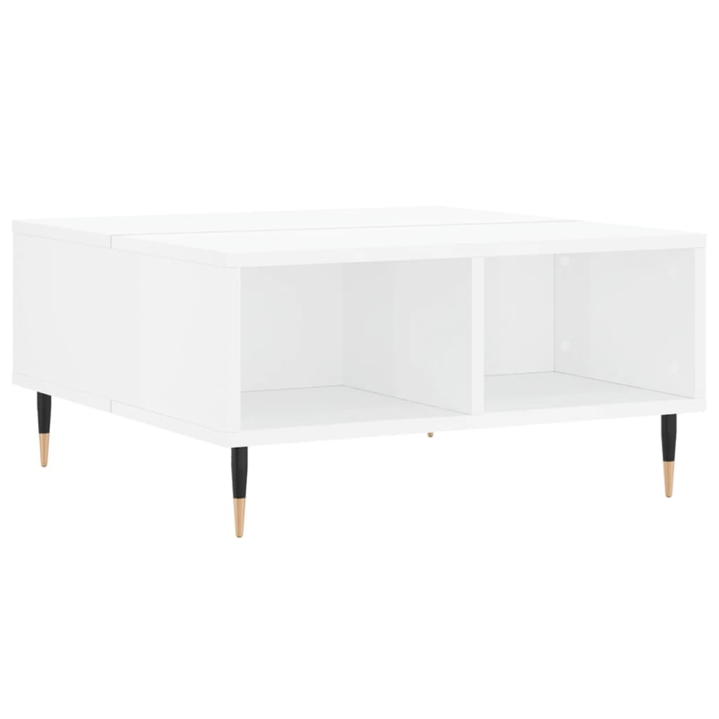 VidaXL Salontafel 60x60x30 cm bewerkt hout hoogglans wit