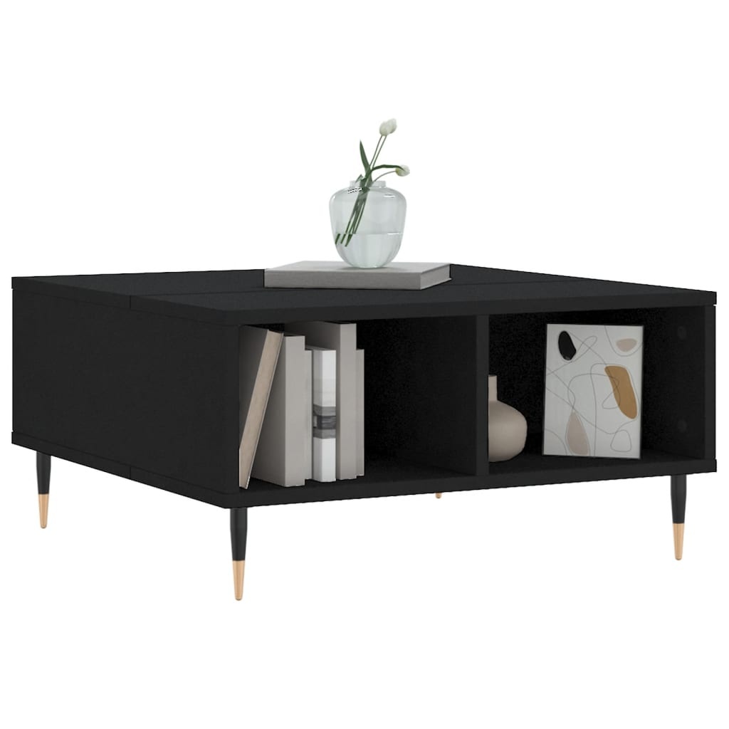VidaXL Salontafel 60x60x30 cm bewerkt hout zwart
