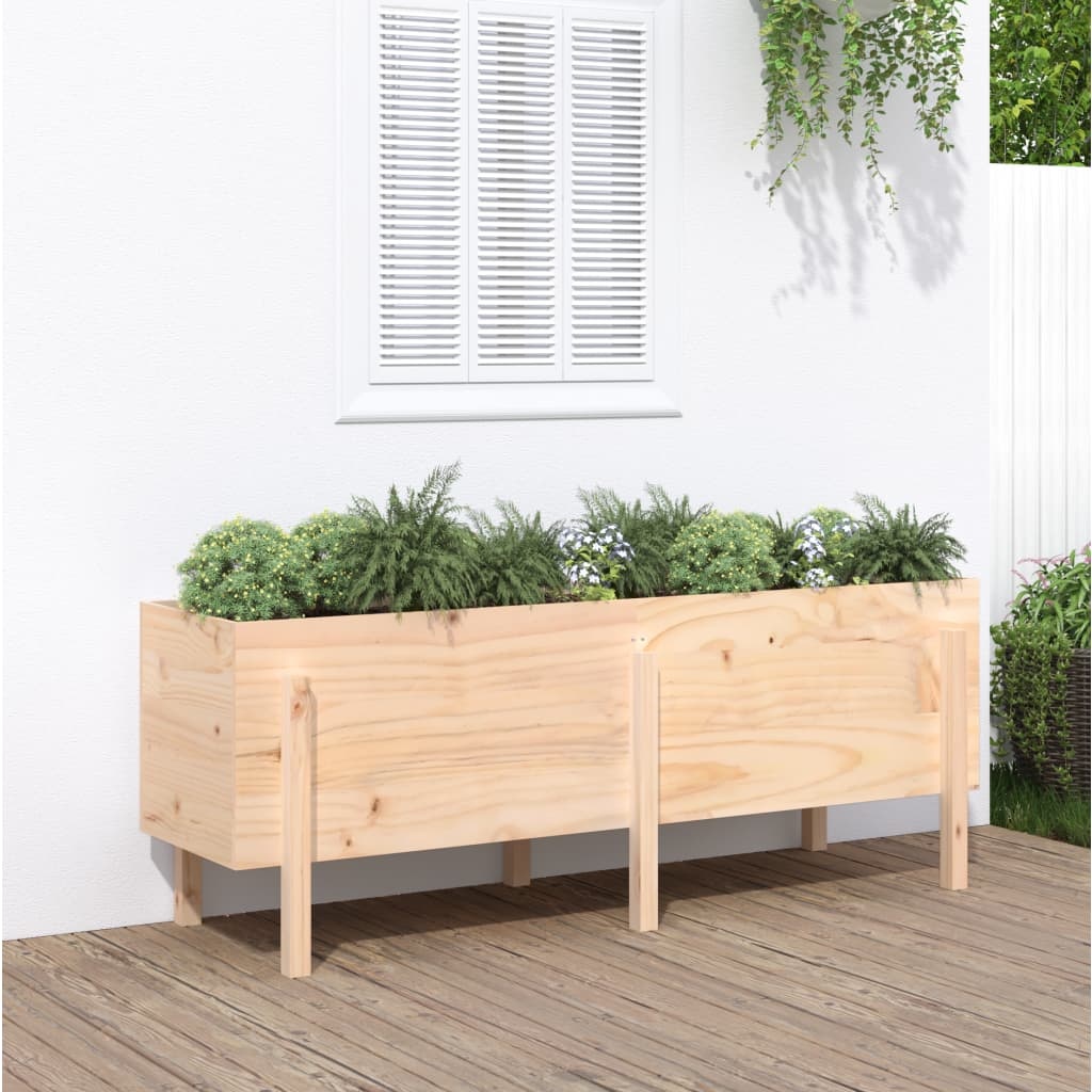 vidaXL Plantenbak verhoogd 160x50x57 cm massief grenenhout