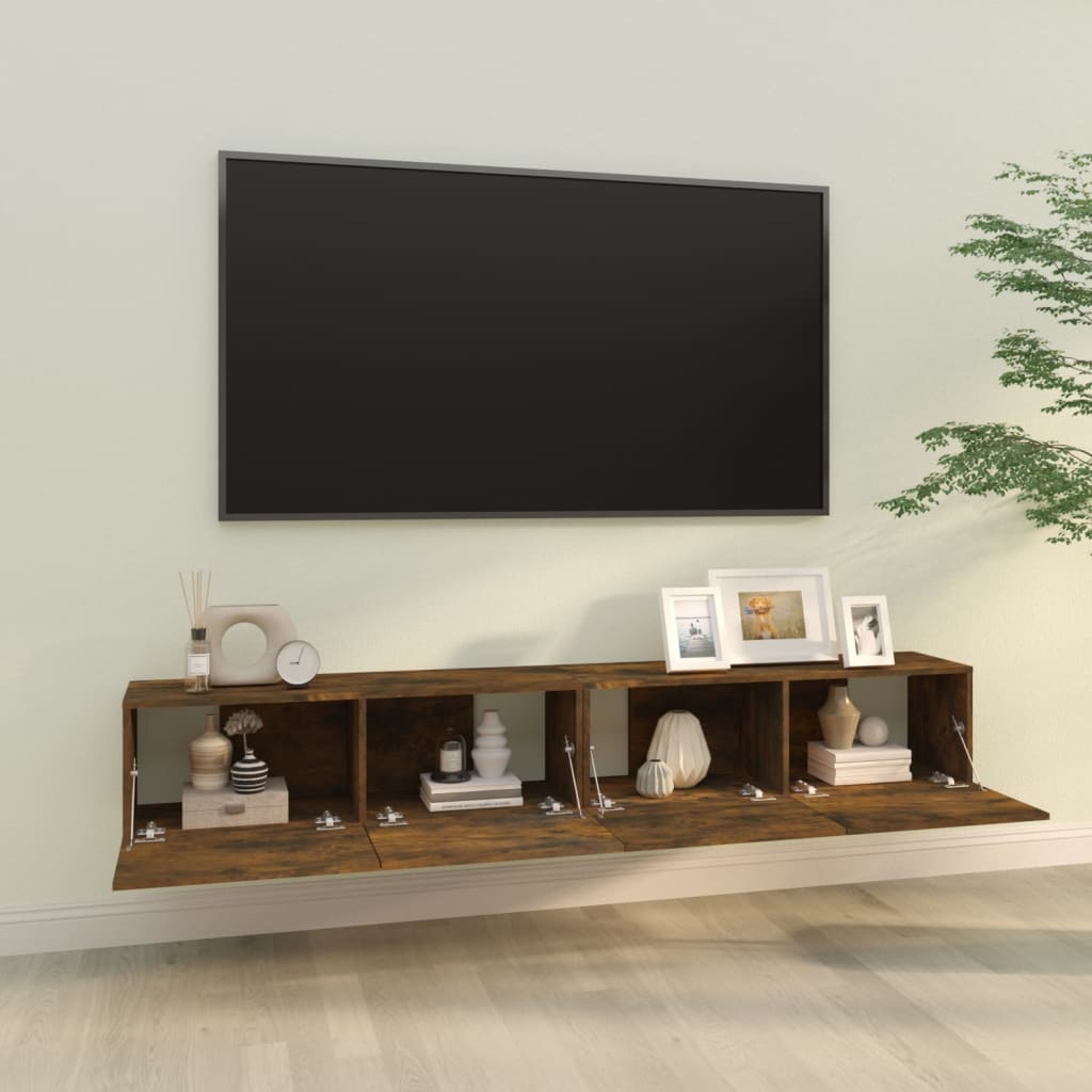 vidaXL Tv-meubelen 2 st wandgemonteerd 100x30x30 cm hout gerookt eiken
