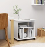 VidaXL Kast verrijdbaar 60x45x60 cm spaanplaat hoogglans wit
