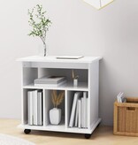 VidaXL Kast verrijdbaar 60x45x60 cm spaanplaat hoogglans wit