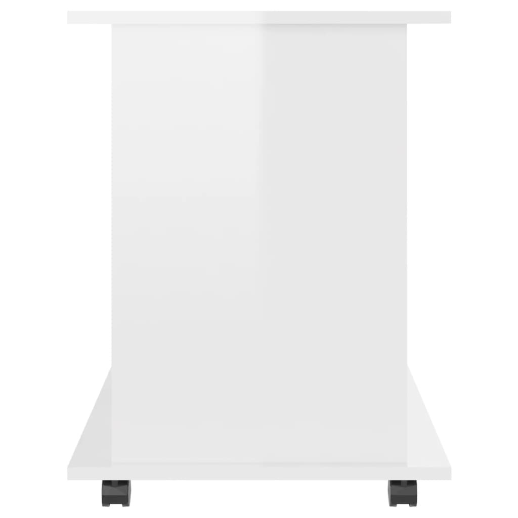VidaXL Kast verrijdbaar 60x45x60 cm spaanplaat hoogglans wit