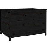 VidaXL Plantenbak verhoogd 119,5x82,5x78 cm massief grenenhout zwart