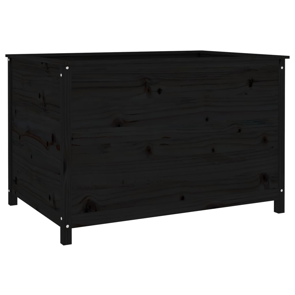 VidaXL Plantenbak verhoogd 119,5x82,5x78 cm massief grenenhout zwart