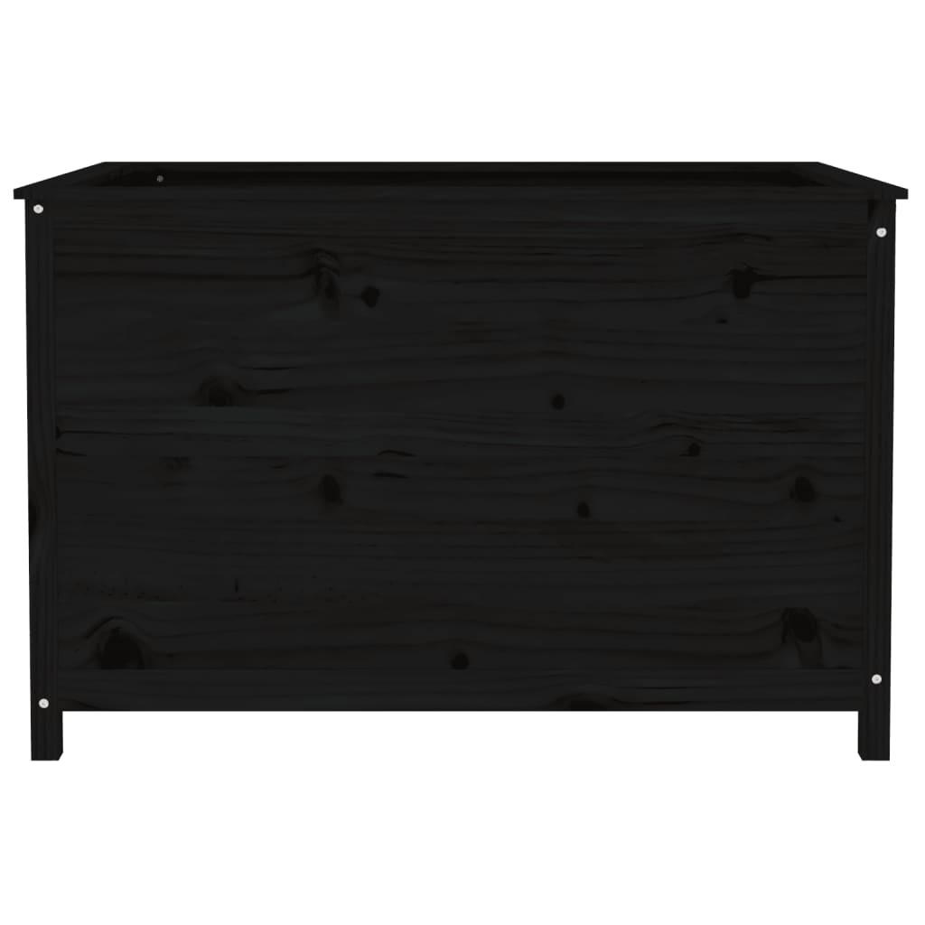 VidaXL Plantenbak verhoogd 119,5x82,5x78 cm massief grenenhout zwart