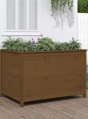VidaXL Plantenbak verhoogd 119,5x82,5x78 cm massief grenen honingbruin