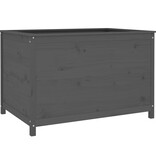 VidaXL Plantenbak verhoogd 119,5x82,5x78 cm massief grenenhout grijs