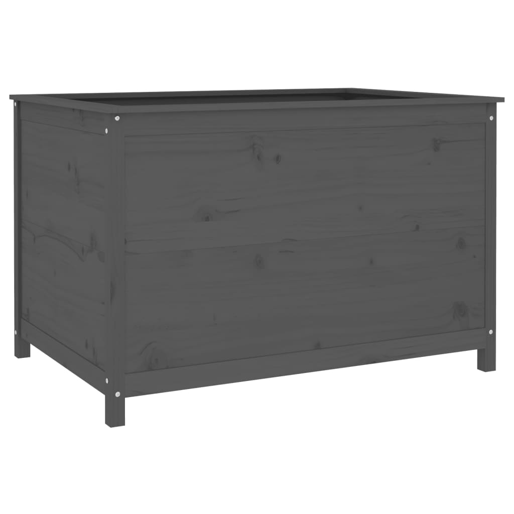 VidaXL Plantenbak verhoogd 119,5x82,5x78 cm massief grenenhout grijs