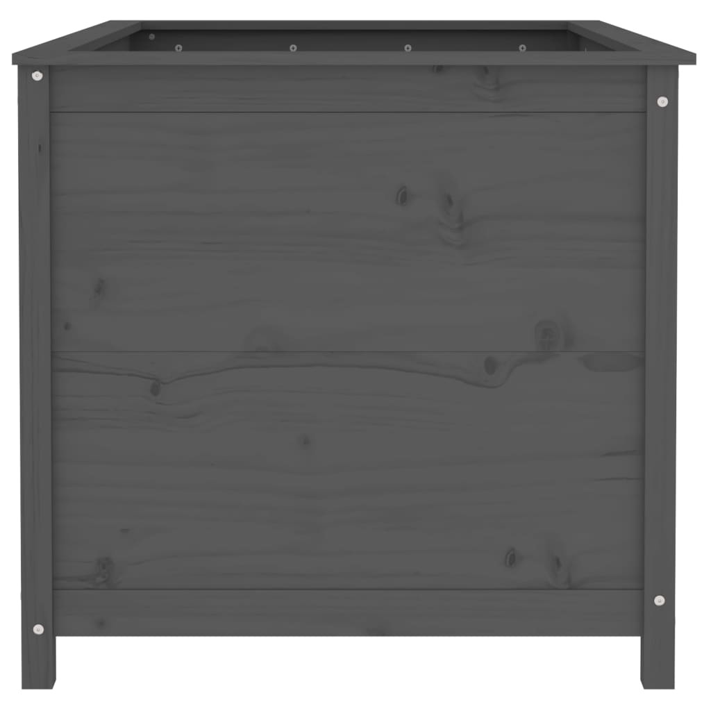 VidaXL Plantenbak verhoogd 119,5x82,5x78 cm massief grenenhout grijs