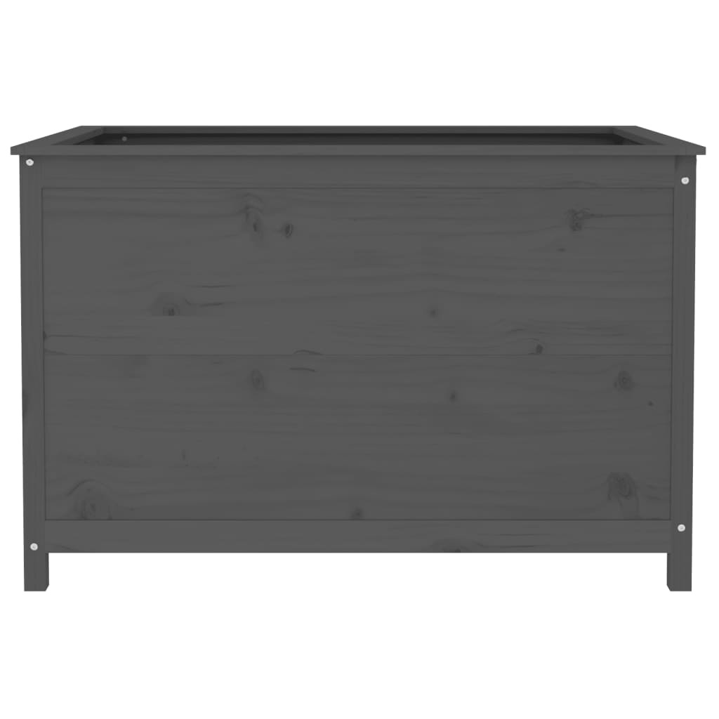VidaXL Plantenbak verhoogd 119,5x82,5x78 cm massief grenenhout grijs