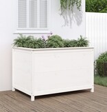 VidaXL Plantenbak verhoogd 119,5x82,5x78 cm massief grenenhout wit
