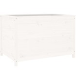 VidaXL Plantenbak verhoogd 119,5x82,5x78 cm massief grenenhout wit