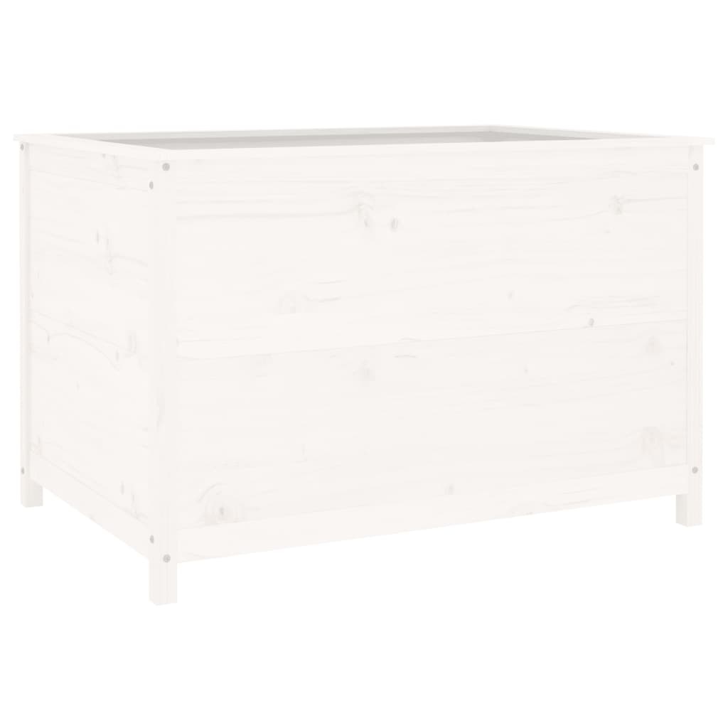 VidaXL Plantenbak verhoogd 119,5x82,5x78 cm massief grenenhout wit