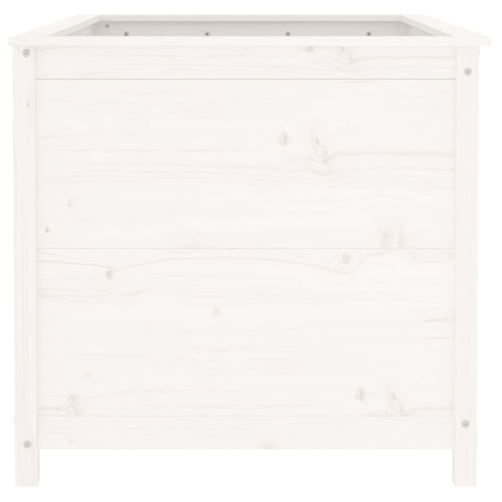 VidaXL Plantenbak verhoogd 119,5x82,5x78 cm massief grenenhout wit