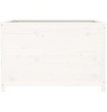 VidaXL Plantenbak verhoogd 119,5x82,5x78 cm massief grenenhout wit