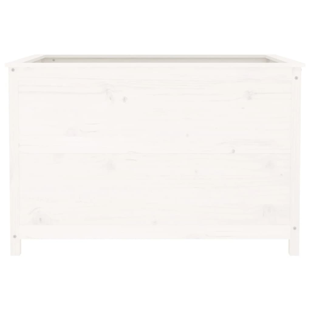 VidaXL Plantenbak verhoogd 119,5x82,5x78 cm massief grenenhout wit
